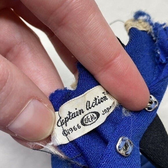 Vintage Ideal 1966 Captain Action 12" Figure Blue and Black One Piece Outfit - Picture 6 of 8